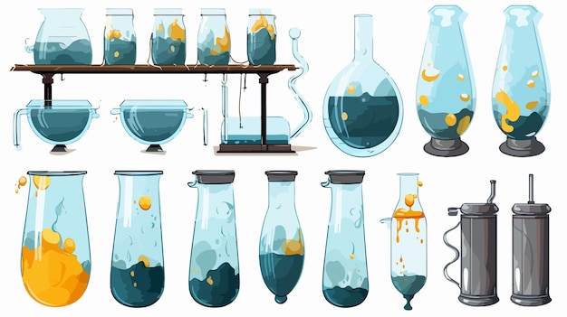 a series of illustrations of different types of glass beakers