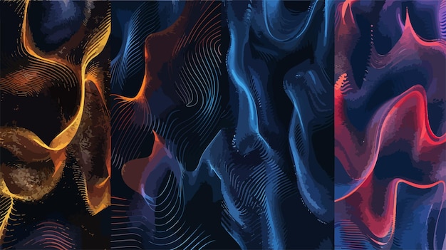 a series of images of different colored lines