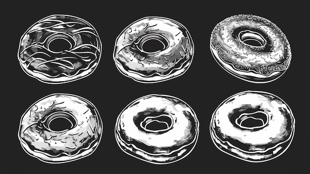 Vector a series of images of donuts with the words  donuts  on them