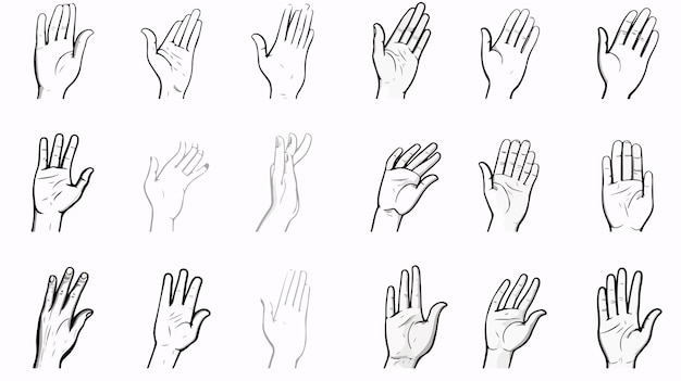 a series of images of hands with different designs