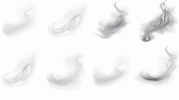 Vector a series of images of smoke with the words smoke on them