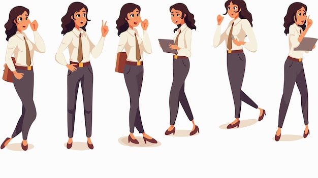 a series of images of a woman in a suit and tie