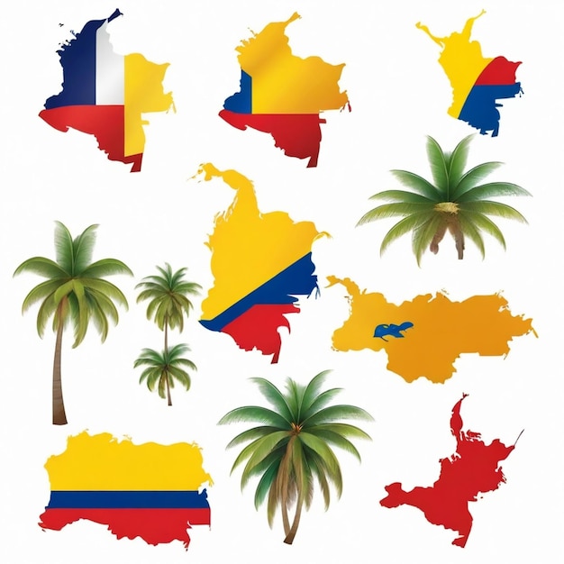 a series of maps including palm trees the state of america