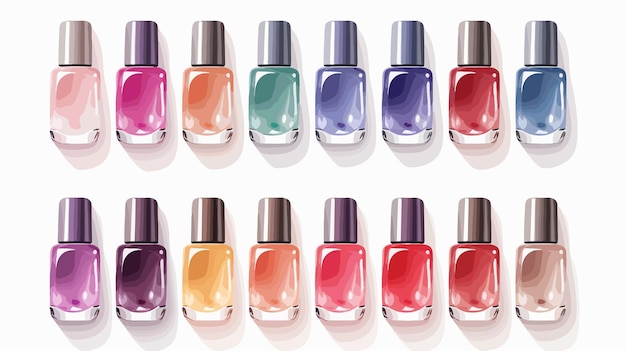 Vector a series of nail polish bottles with different colors