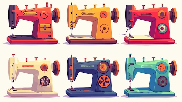 a series of pictures of different sewing machines