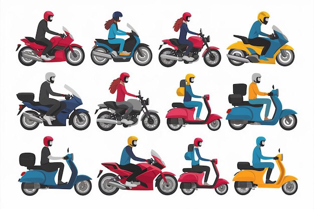 a series of pictures of people on motorcycles including one of which has a lot of pictures of them i