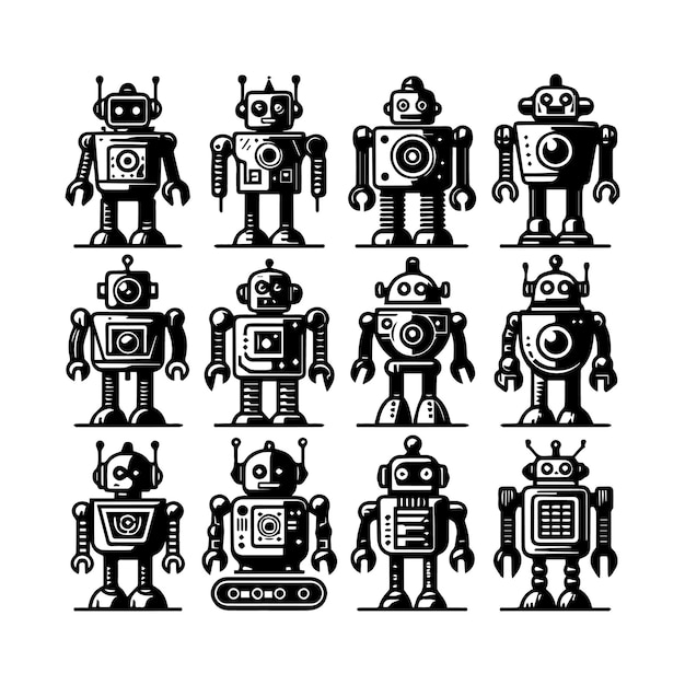 a series of robots are shown with the word robot on the bottom