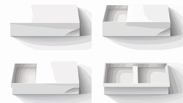 a series of white shelves with a white shelf and a white box with the word quot box quot on it