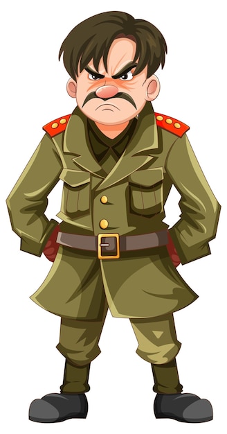 Serious Military Officer with Grumpy Expression