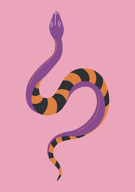 Serpent with stripes snake magic reptile creature