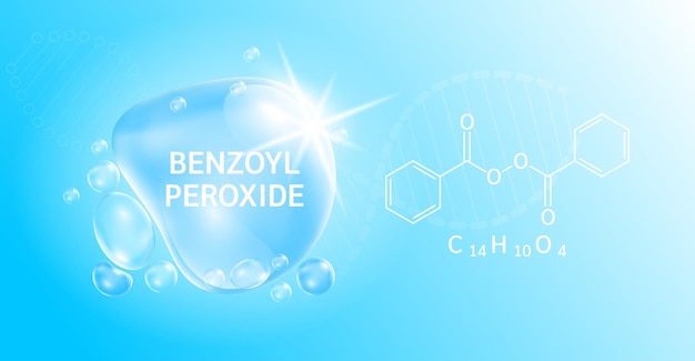 Serum Benzoyl Peroxide structure Vitamin complex helps dissolve clogged acne reduce inflammation