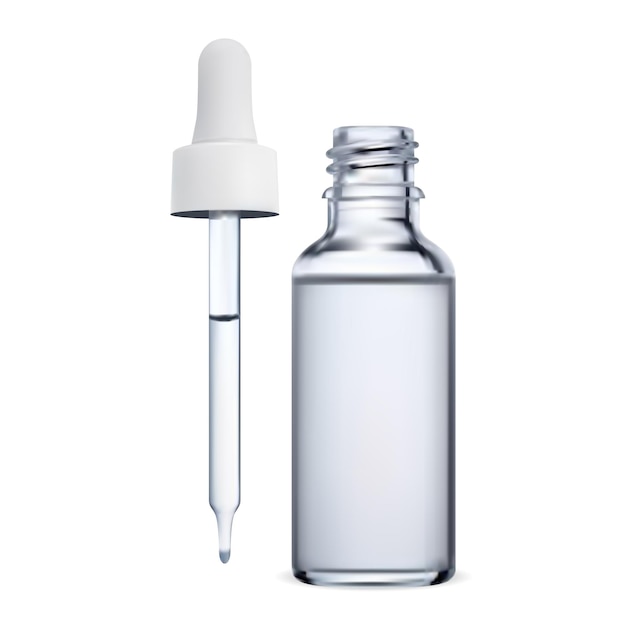 Serum bottle Collagen essence dropper bottle design Face therapy treatment with glass pipette