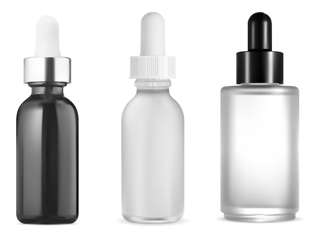 Serum dropper bottle vector mockup Cosmetic oil