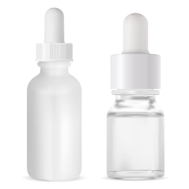 Serum dropper vial. Cosmetic aroma oil bottle