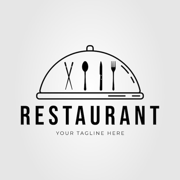 Serve hood restaurant or cutlery logo vector illustration design