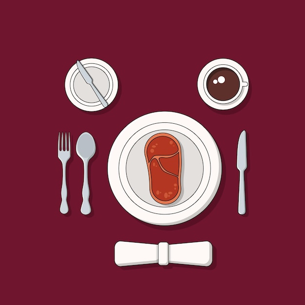 Serve table manner vector flat design