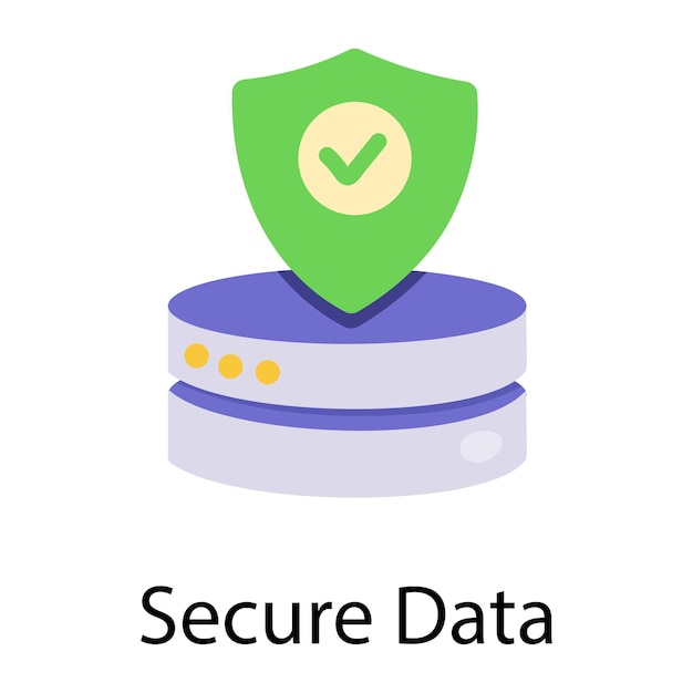 Server protection hand drawn flat icon