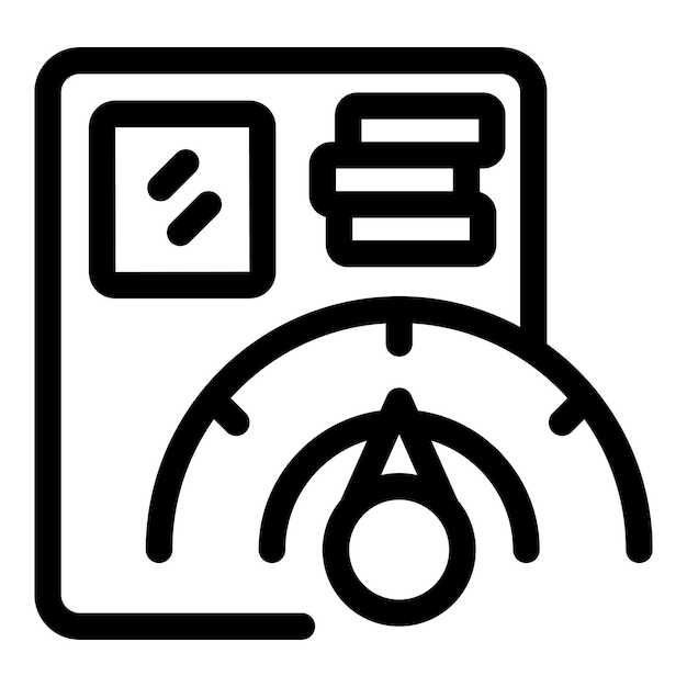 Vector server room monitoring system showing cpu load and temperature