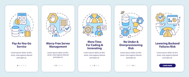 Serverless computing benefits onboarding mobile app screen