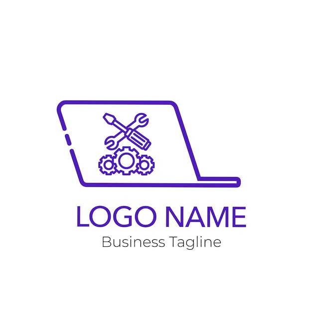 service computer logo design template collection