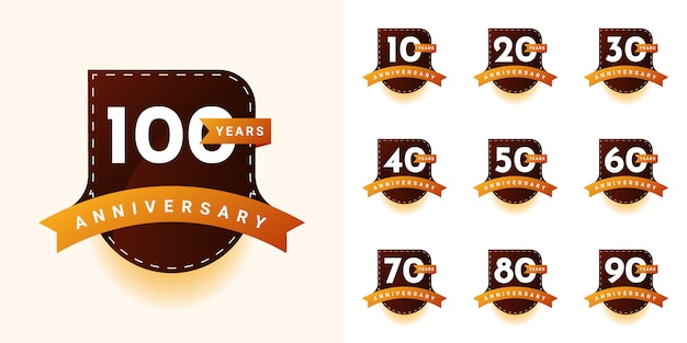 Set 10 to 100 Years Anniversary Design