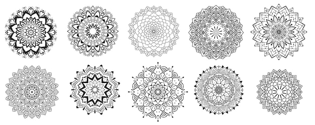 Set Of 10 Mandala Pattern Template