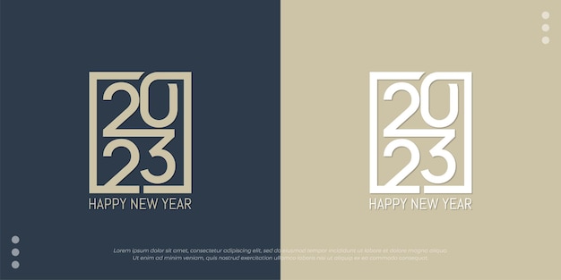 Set of 2023 happy new year greeting card