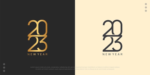 Set of 2023 new year greeting card