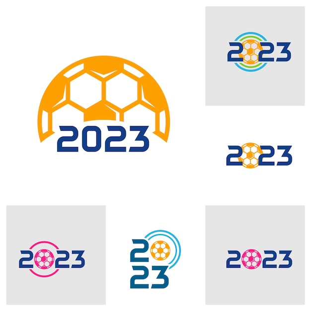 Set of 2023 Soccer logo template Football 2023 logo design vector