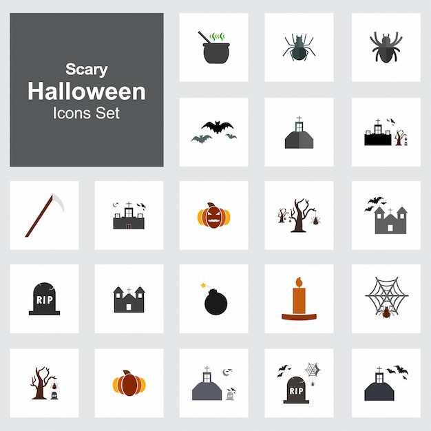 Set of 21 Halloween Icons