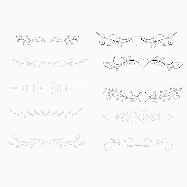 Vector set of 260 design elements wreath frames calligraphic swirls divider laurel leaves ornate awa