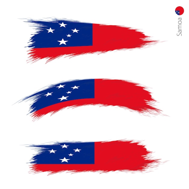 Set of 3 grunge textured flag of Samoa