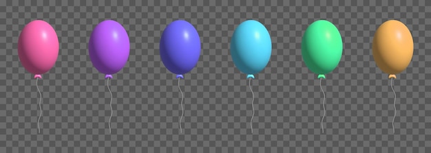 Set of 3d ballons