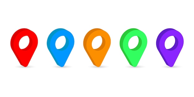 Set of 3d location pin elements