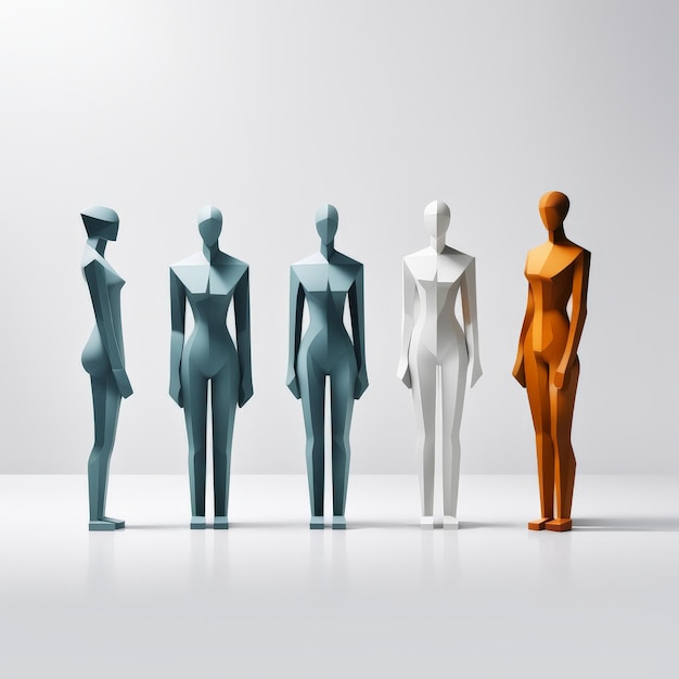 Vector set of 3d realistic mannequin vector