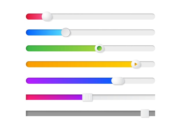 Set of 3d scrollbars for user interface Scrollbar template design for website