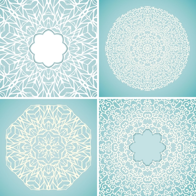 Set of 4 round lace backgrounds