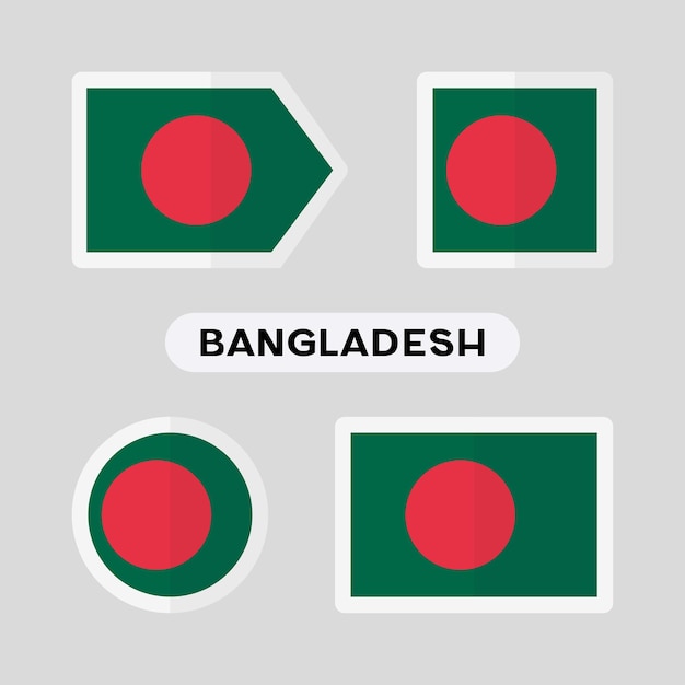 Set of 4 symbols with the flag of Bangladesh.