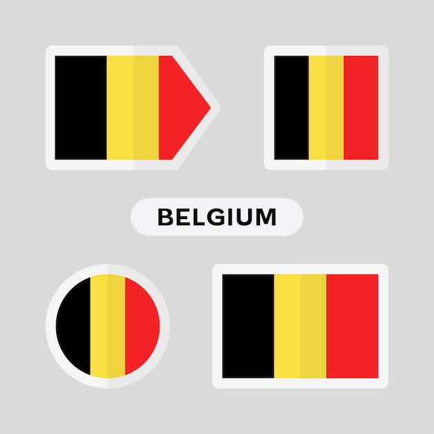 Set of 4 symbols with the flag of Belgium.