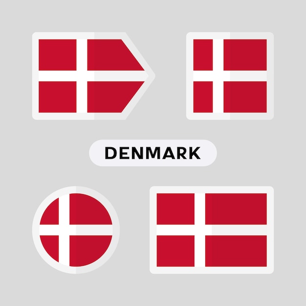 Set of 4 symbols with the flag of Denmark