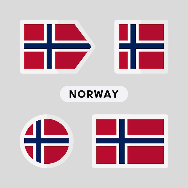 Set of 4 symbols with the flag of Norway