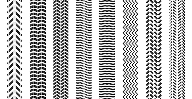 Set 8pcs car tires on white background Vector