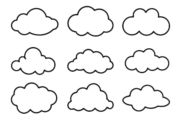 Set of 9pes different type of Cloud