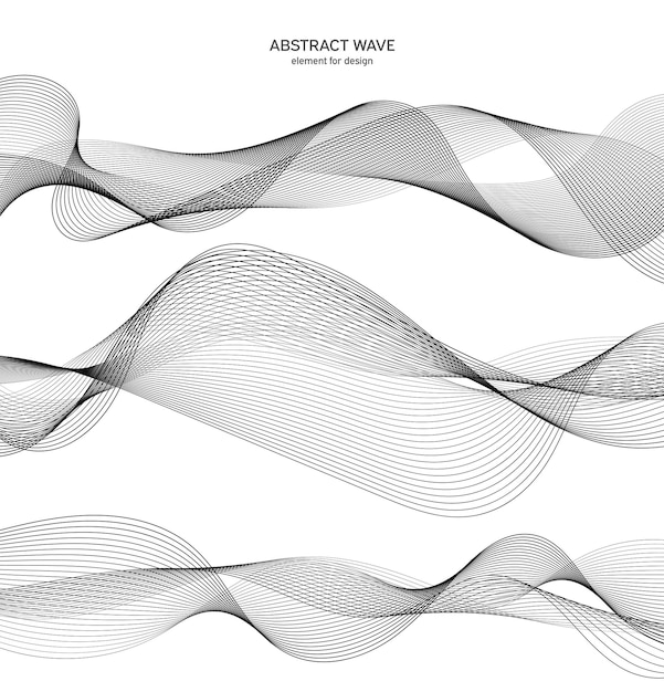 Set abstract background wave element for design.