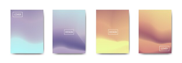 Vector set of abstract background with beautiful gradation color colorful background for poster