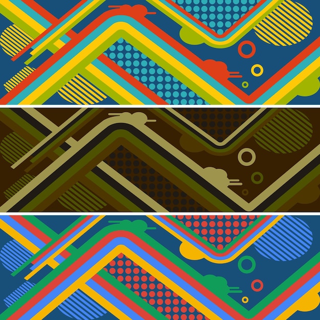 Set of abstract backgrounds for printing on skateboard or surfboard