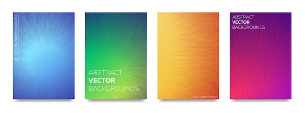 Set of abstract backgrounds with colorful fur