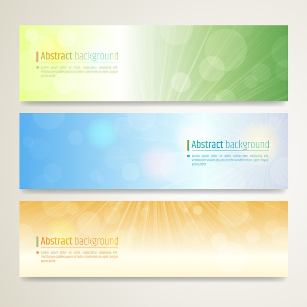 Set of abstract banner design with twinkle background