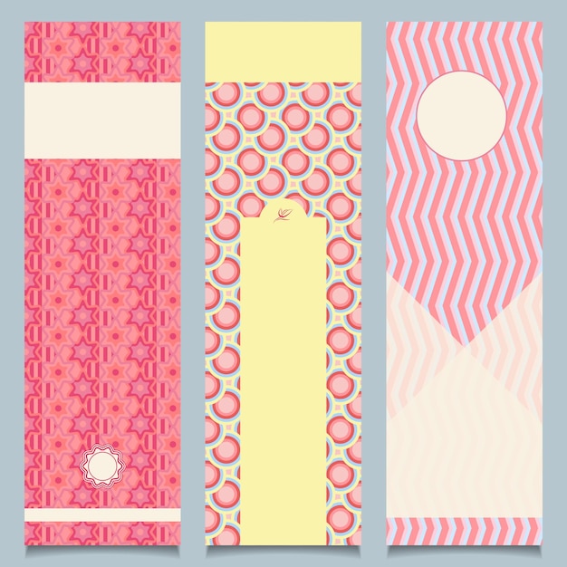 Set of abstract banners with decorative ornament