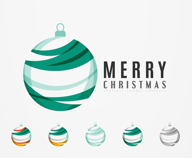 Set of abstract Christmas ball icons business logo concepts clean modern geometric design